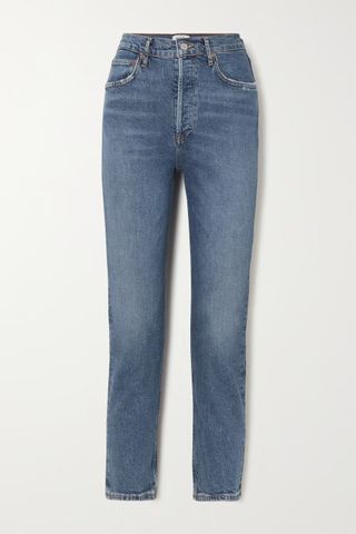 Agolde + Riley Cropped High-Rise Straight-Leg Jeans