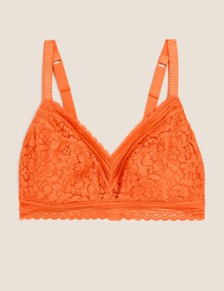 Marks & Spencer + Cotton & Lace Non-Wired Full Cup Bralette A-E in Orange