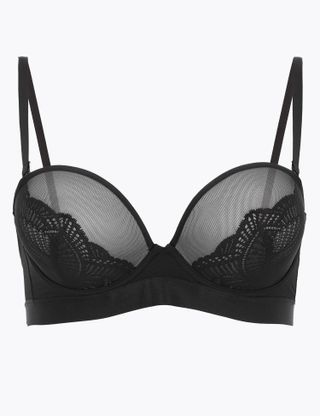 Marks & Spencer + Lace Push Up Multiway Bra A-E in Black
