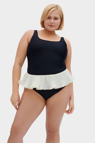 Sleeper + Ariel Swimsuit with Detachable Basque in Black