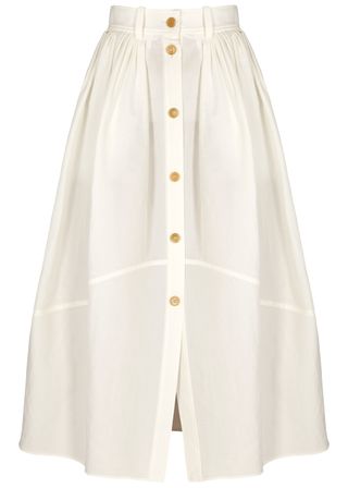 Chloé + Linen-Blend Skirt