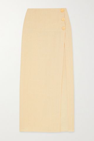 La Kasha + Linen Button Skirt