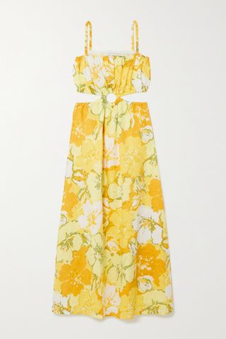 Faithfull the Brand + El Rio Cutout Floral-Print Linen Maxi Dress