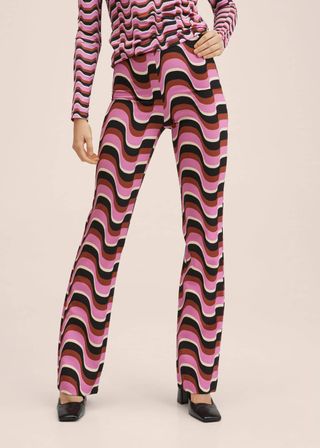 Mango + Printed Straight Trousers