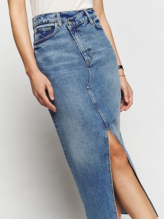 Reformation + Nila Long Denim Skirt