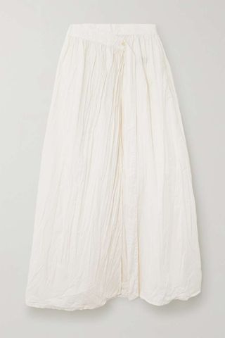 Ninety Percent + Anemone Pleated Organic Cotton-Poplin Midi Wrap Skirt