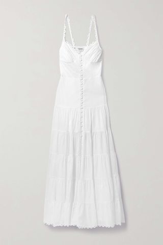 Charo Ruiz + Melia Scalloped Tiered Cotton-Blend Voile Maxi Dress