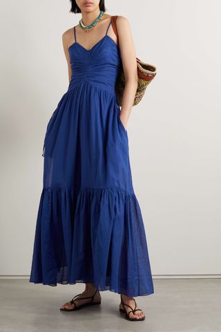 Isabel Marant Étoile + Giana Ruched Cotton-Voile Maxi Dress
