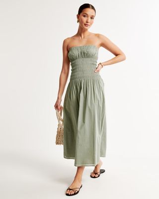 Abercrombie & Fitch + Asymmetrical Tiered Maxi Dress