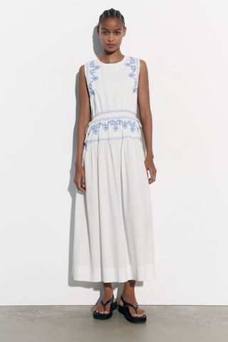 Zara + Embroidered Maxi Dress