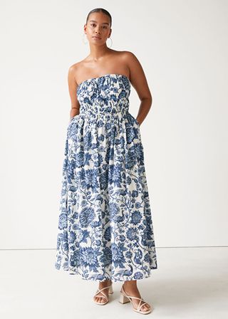 & Other Stories + Printed Bandeau Midi Dress