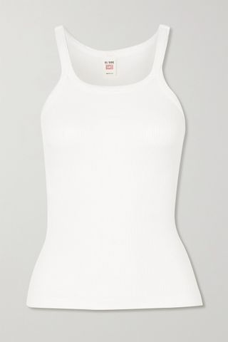 Re/Done + White Ribbed Vest