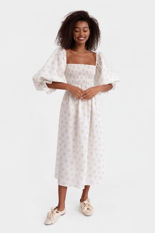 Sleeper + Atlanta Linen Dress in Daisies
