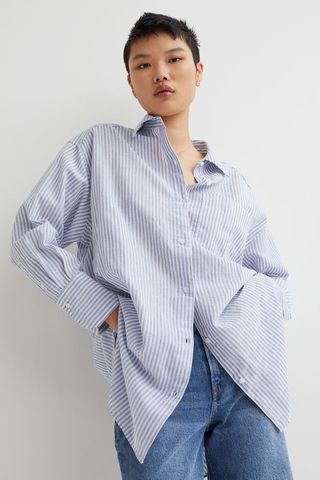 H&M + Oversized Linen-Blend Shirt