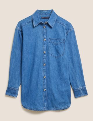M&S Collection + Denim Regular Fit Longline Shirt