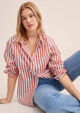 Mango + Striped Cotton Shirt