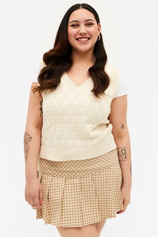 Monki + Off-White Cable Knit Vest