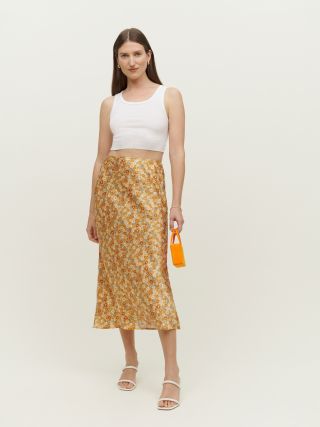 Reformation + Petites Pratt Silk Skirt