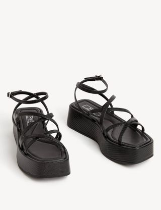 M&S Collection + Strappy Flatform Sandals