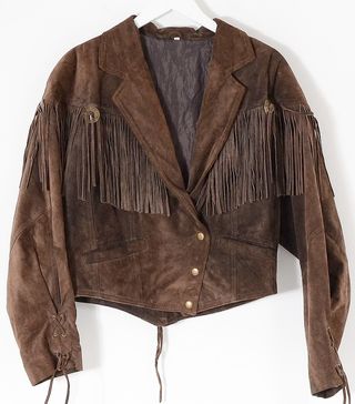 Vintage + Fringed Suede Leather Jacket