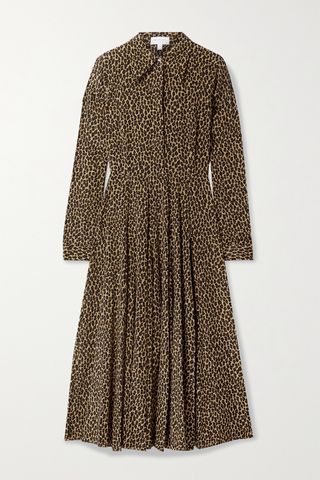 Michael Kors Collection + Leopard-Print Silk Crepe De Chine Shirt Dress