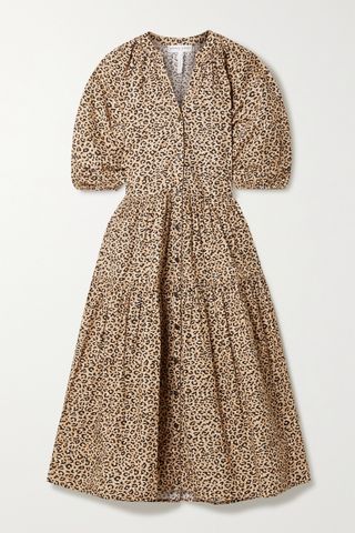Apiece Apart + Mitte Leopard-Print Organic Cotton-Poplin Midi Dress