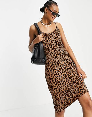 Vila + Cami Maxi Dress in Leopard Print