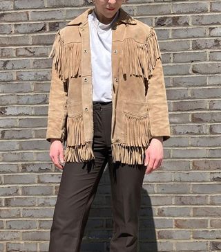 Vintage + 70s Western Wear Leather Fringe Suede Jacket