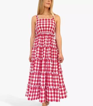 Albaray + Gingham Cotton Tiered Dress