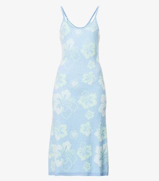 House of Sunny + Blue Crush Floral-Pattern Stretch-Knit Midi Dress
