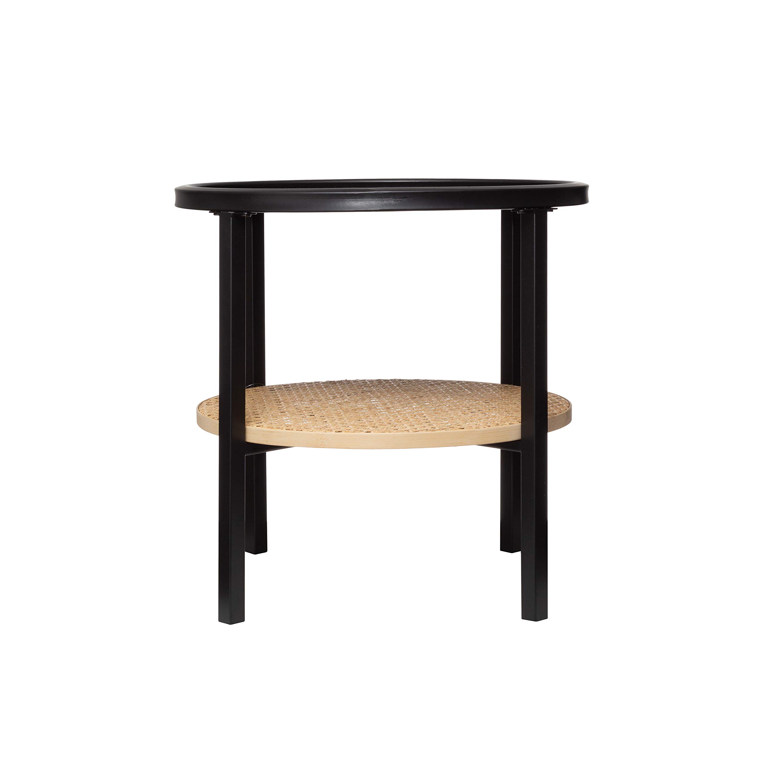 Bloomingville + Round Accent Bamboo Shelf Table