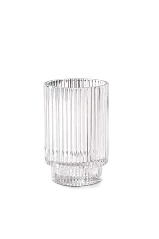 Serene Spaces Living + Clear Ribbed Glass Votive Holder