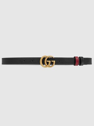 Gucci + GG Marmont Reversible Thin Belt