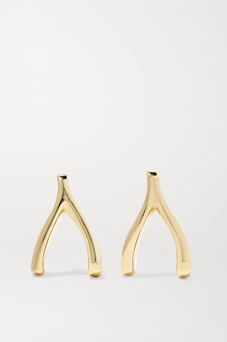 Jennifer Meyer + Mini Wishbone 18-Karat Gold Earrings