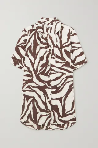 Faithful the Brand + Charlita Zebra-Print Linen Shirt