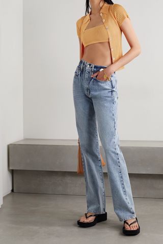 Calle del Mar + Cropped Stretch-Knit Bra Top