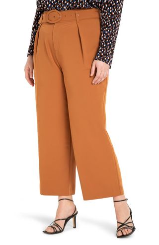 Eloquii + Belted High Waist Pleated Trousers