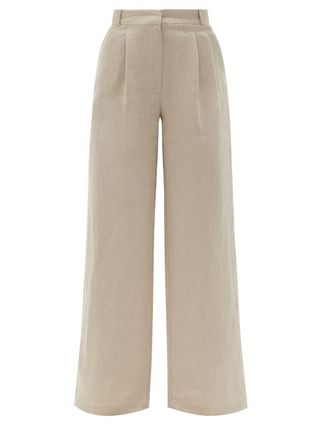 Asceno + Rivello Wide-Leg Organic-Linen Canvas Trousers