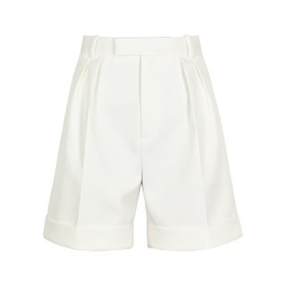 Khaite + Magdeline White Faille Shorts