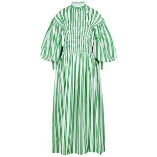 Ganni + Striped Cotton Maxi Dress