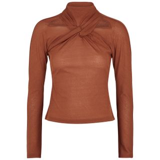 Rejina Pyo + Maia Terracotta Twist-Front Stretch-Jersey Top