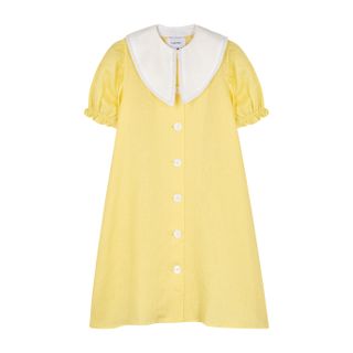 Sleeper + Marie Yellow Linen Mini Dress
