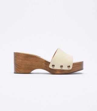 Zara + Wooden Leather Slides