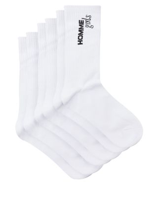 Hommegirls + Pack of Three Logo-Intarsia Cotton-Blend Socks