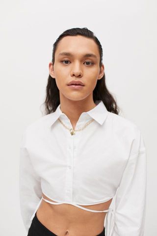 Lioness + Hideaway Cropped Button-Down Shirt