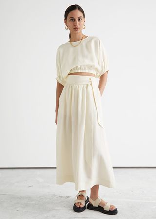 & Other Stories + Belted Midi Wrap Skirt