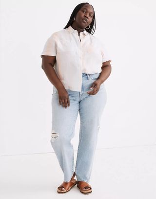 Madewell + Relaxed Jeans in Cresthaven Wash: Ripped Edition