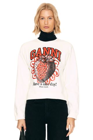 Ganni + Isoli Strawberry Sweatshirt