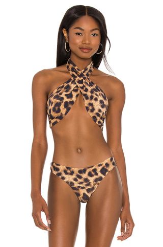 PQ x Revolve + Talie Bikini Top in Leopard