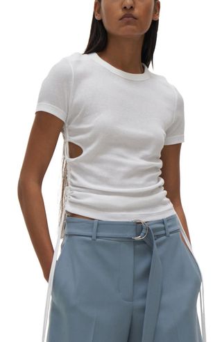 Helmut Lang + Ruched Cutout Top